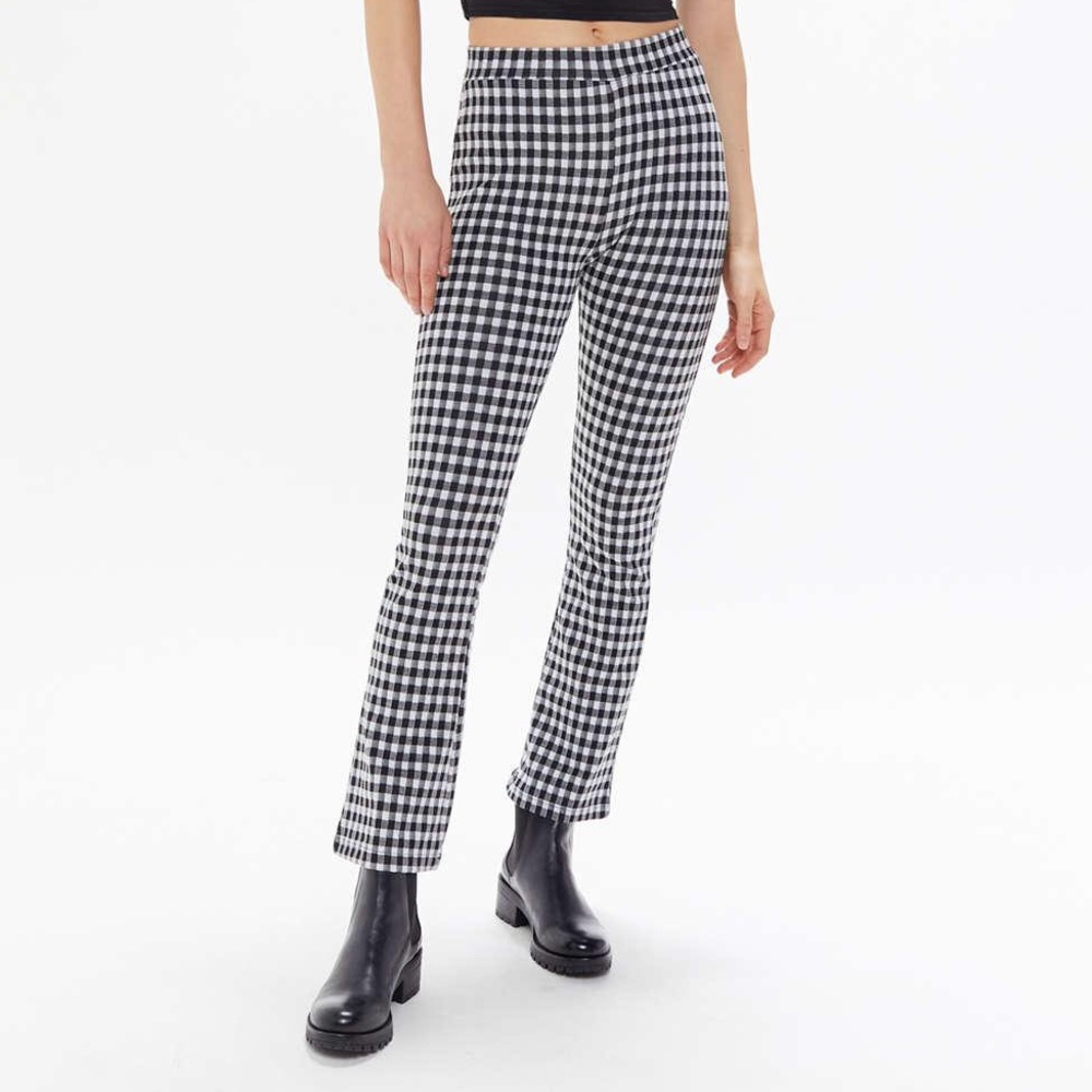 Urban Outfitters Gingham Flare Pant XL Checkered